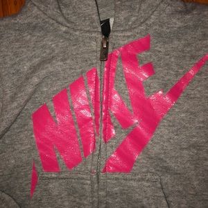 Gray/pink Nike hoodie